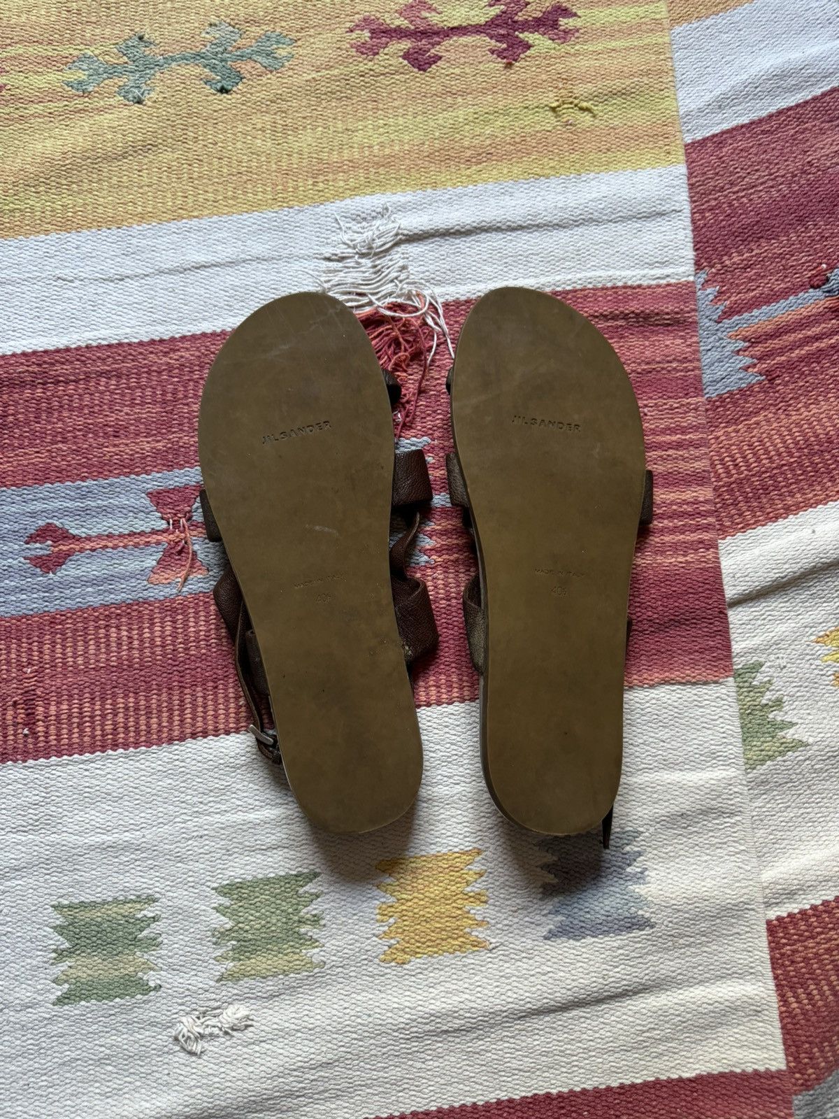 Genuine Leather Vintage 00’s Jil Sander Italian Brown Leather Sandals Size US 10 / IT 40 - 5 Thumbnail