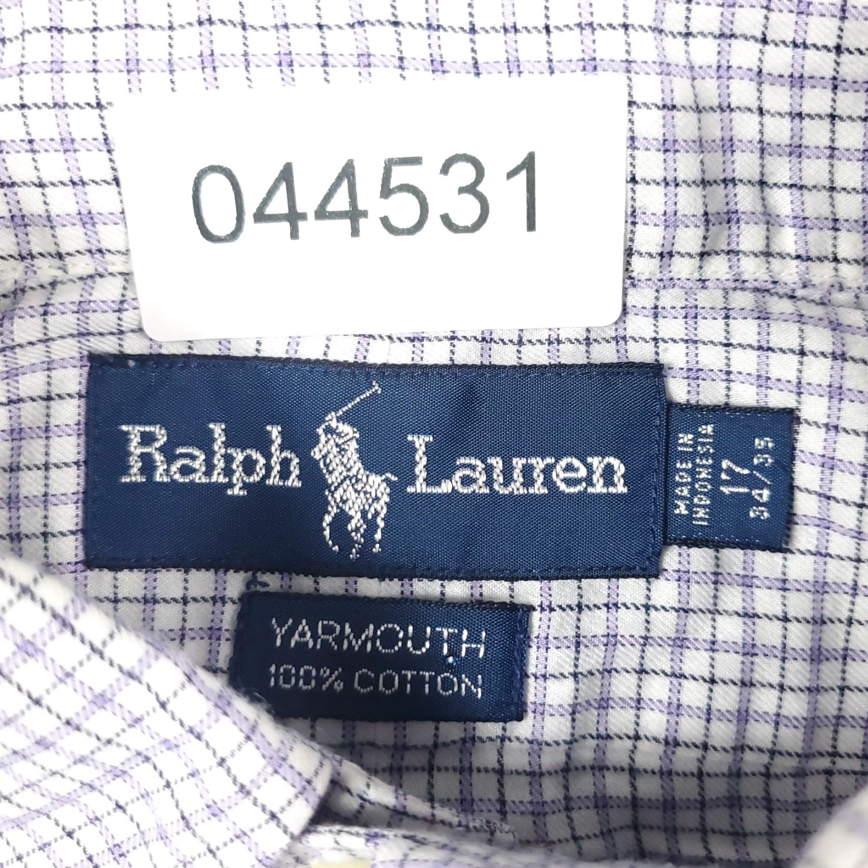 Ralph Lauren Ralph Lauren Shirt Mens Size 17 Purple Check Dress Button-Down Long Sleeve - Wool? Cotton - Business Casual - 17 Neck - Regular Fit Mens Size 46R - 8 Thumbnail