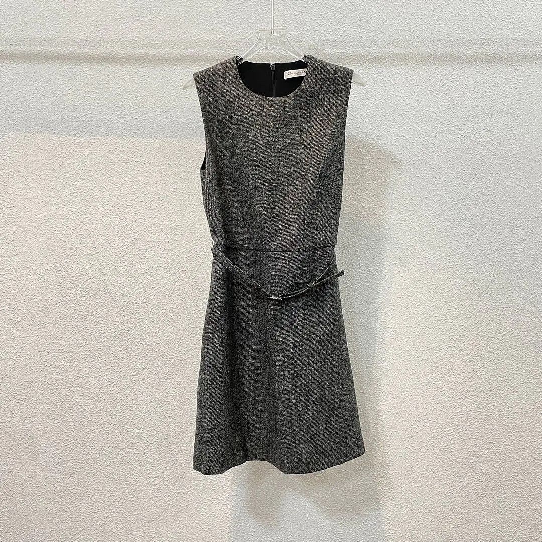 Dior Dior Virgin Wool Belted Mini Dress Size 38 Size S / US 4 / IT 40 - 1 Thumbnail