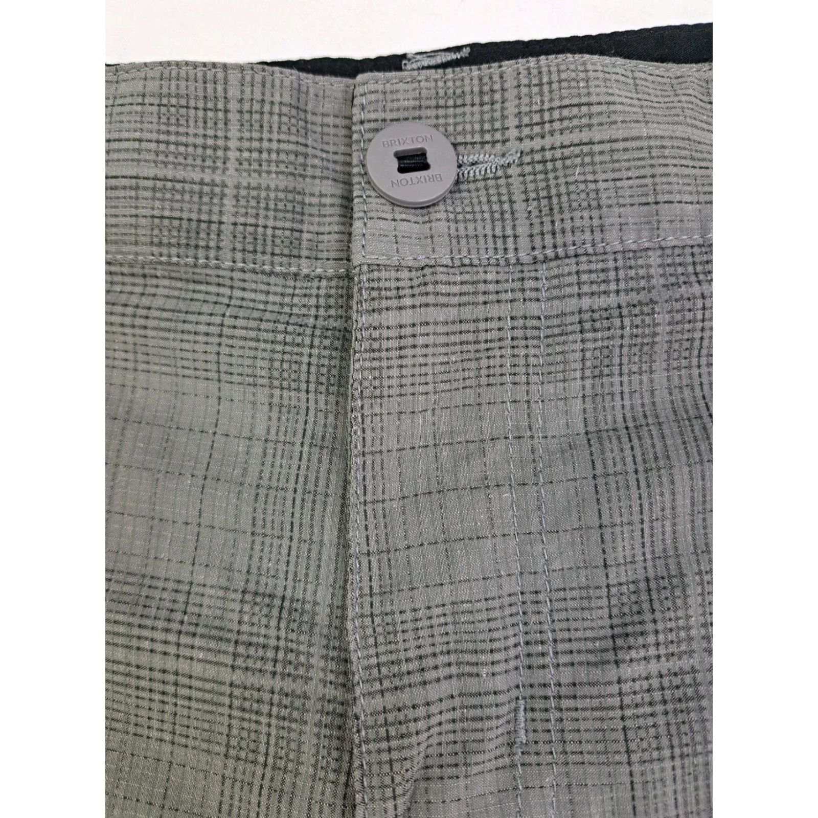 Brixton Brixton Mens Standard Fit Choice-X Chino Crossover Grey Plaid Shorts 31 Size US 31 - 5 Thumbnail