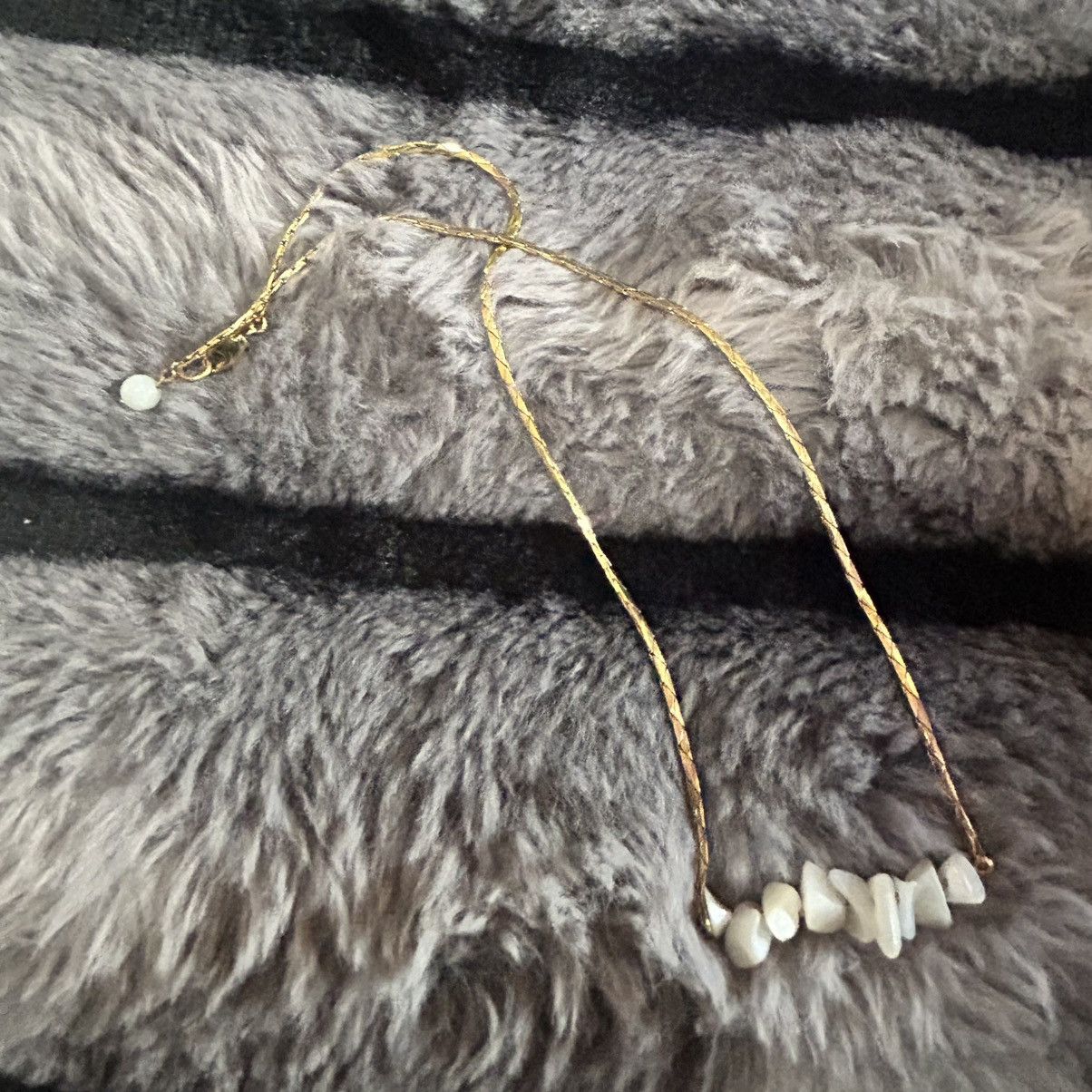 Jewelry Vintage milky quartz stone bar gold chain necklace Size ONE SIZE - 8 Thumbnail