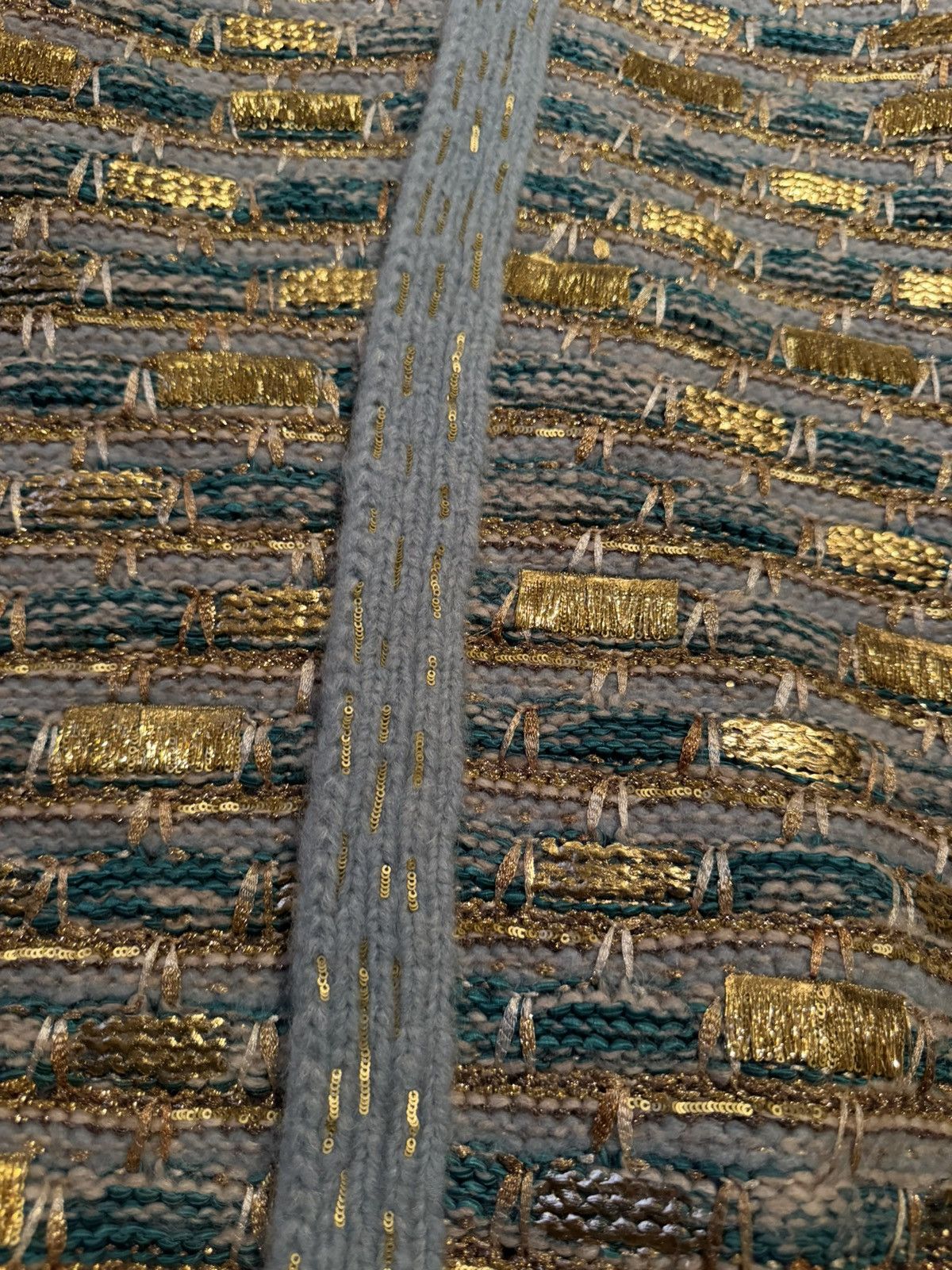Chanel Chanel 19A Blue & Gold Tweed Long Vest Cardigan 42 Size M / US 6-8 / IT 42-44 - 2 Thumbnail