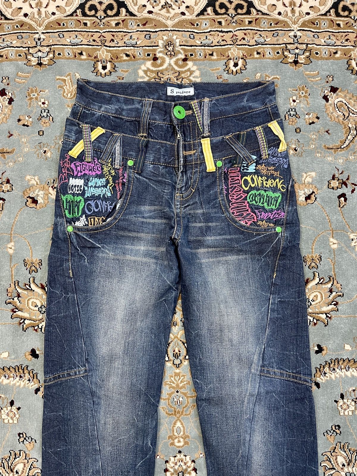 If Six Was Nine VINTAGE DISTRESSED DOUBLE WAIST SORRIDERE RARE DENIM PANTS Size US 29 - 4 Thumbnail