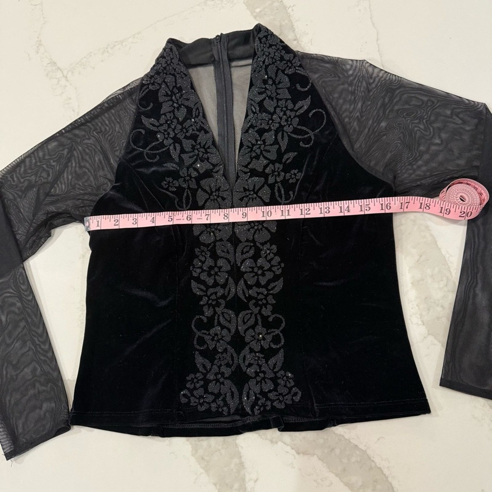 Vintage Vintage J.R. Nites By Caliendo Velvet Sexy Mesh Top Womens 8 Size M / US 6-8 / IT 42-44 - 7 Thumbnail