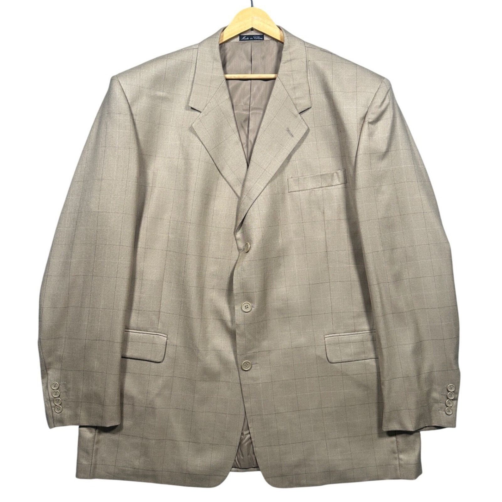 Other Adolfo Blazer Mens 48L Tan Silk Wool 3-Button Sport Coat Size 48L - 1 Thumbnail