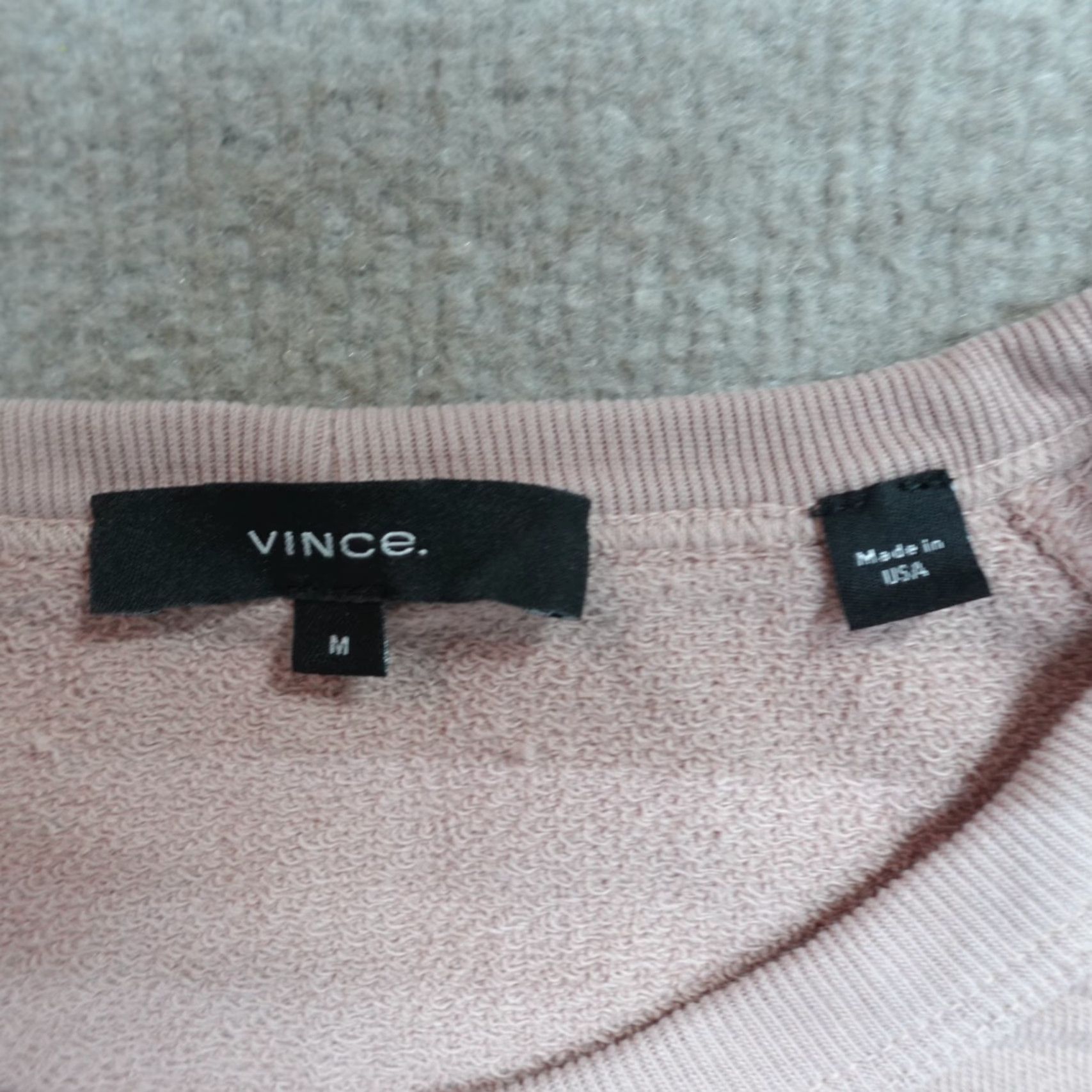 Vince Vince Sweatshirt Medium Pink Solid Raglan Made in USA Mens Size US M / EU 48-50 / 2 - 2 Thumbnail