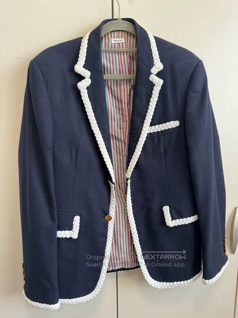 Thom Browne Thom Browne Cashmere Blazer, Classic Navy Blue Size US XS / EU 42 / 0 - 1 Thumbnail