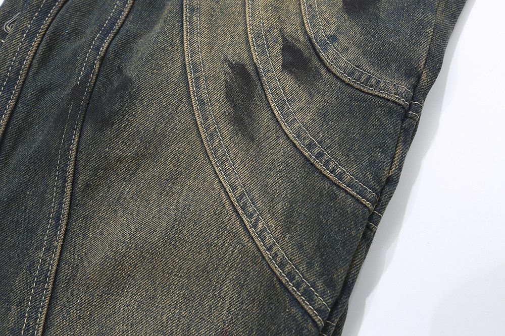 Jean × Vintage Y2K Dirty Grunge Hip Hop Baggy Jeans Size US 34 / EU 50 - 8 Thumbnail