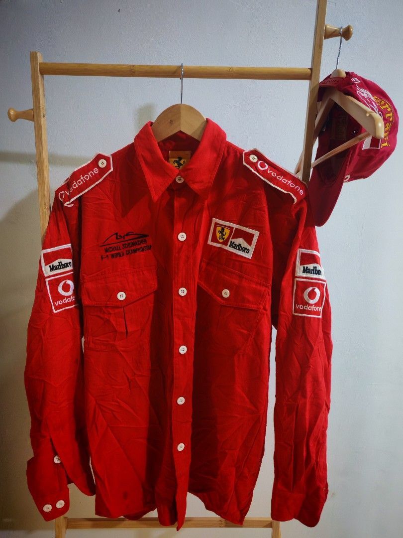 Ferrari Vintage 1996 Ferrari Schumacher F1 Marlboro Button Shirt Size US M / EU 48-50 / 2 - 1 Thumbnail