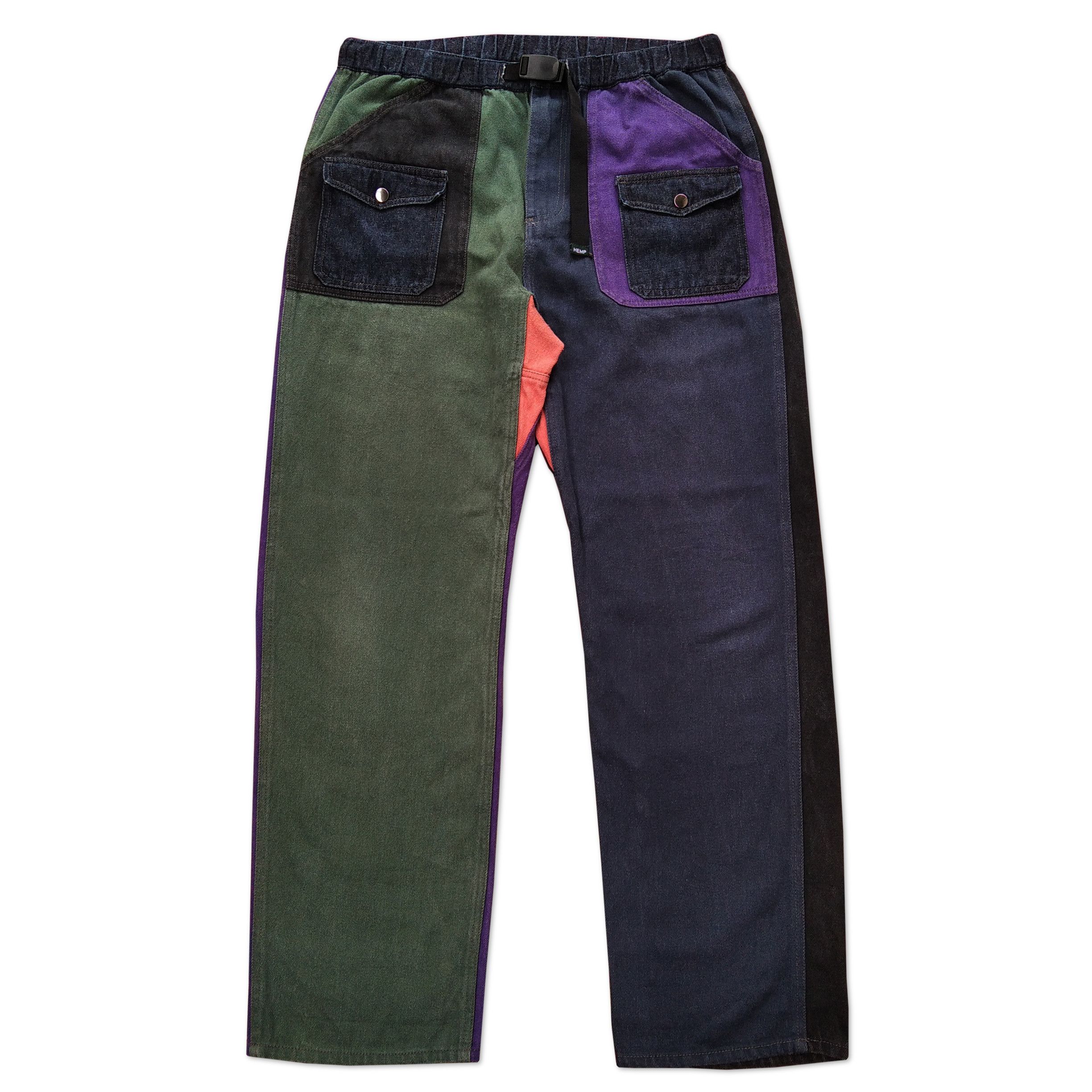 Vintage MANASTASH Hemp Jeans Cotton Patchwork Multicolour