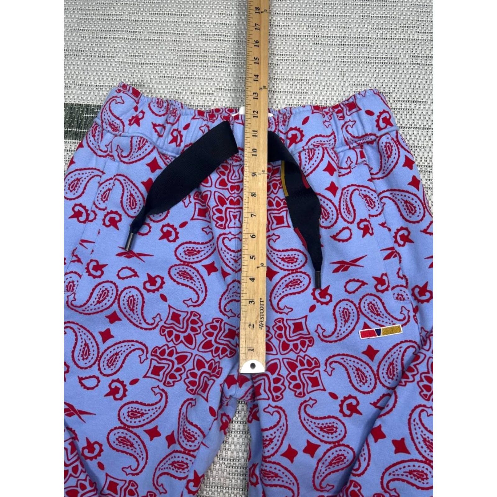 Reebok Reebok RCPM Sweatpants Men Small Blue Paisley Casual Drawstring Size US 29 - 6 Thumbnail