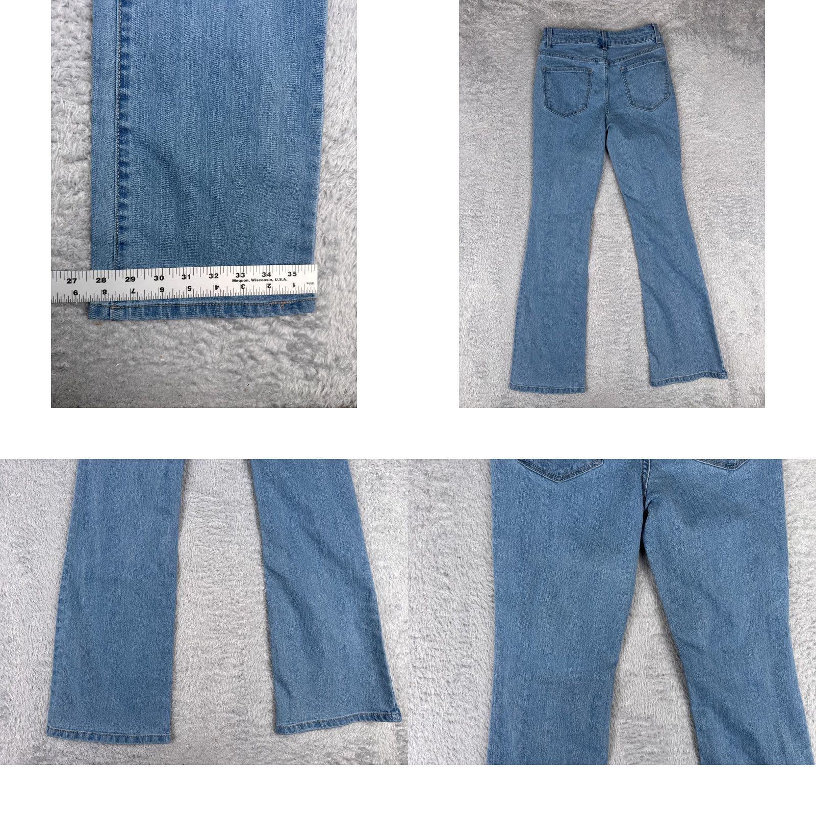 Vintage No Boundaries Jeans Juniors 3 Blue Denim Flared Light Wash Cotton 27x30 Stretch 5-Pocket Size 26" / US 2 / IT 38 - 9 Thumbnail