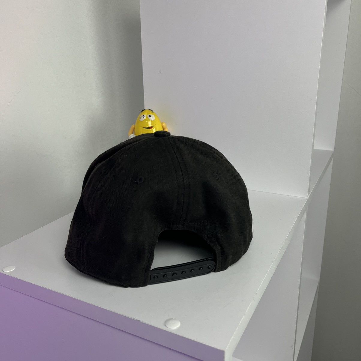 Carhartt × Vintage 🌑Faded🌑 Carhartt 6 Panel Black Leather Logo Cap Size ONE SIZE - 4 Thumbnail