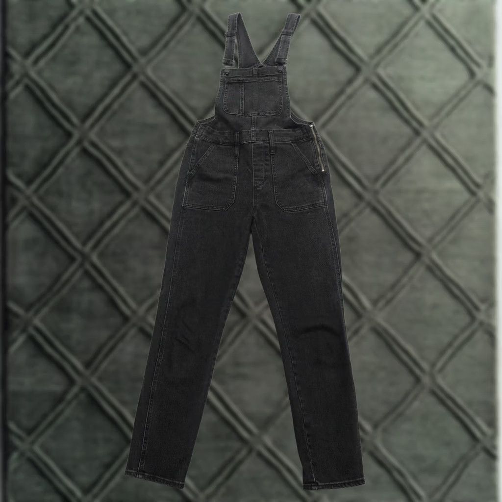 Madewell Madewell Overalls Small Black Denim Bib Utility Work Wear Frayed Womens Size 28" / US 6 / IT 42 - 1 Thumbnail