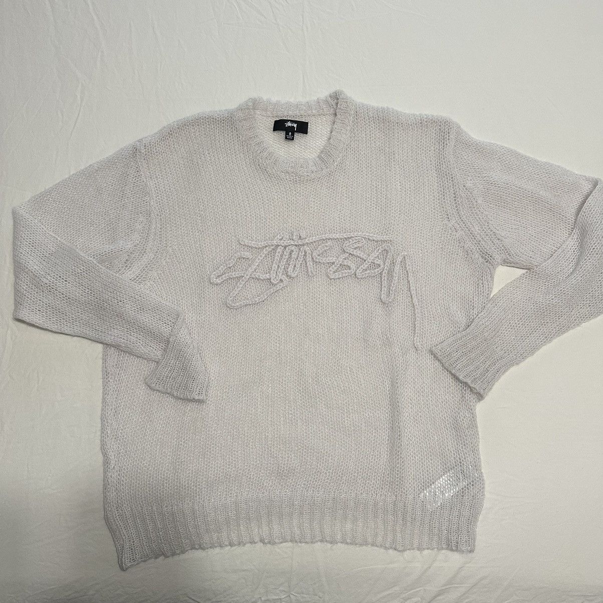 Stussy Stussy Loose Knit Logo Sweater Grailed