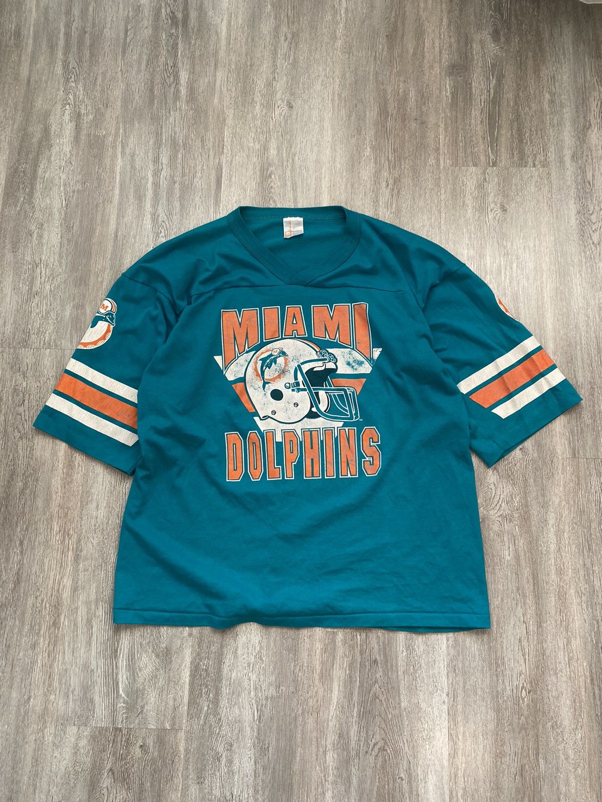 NFL Vintage 90s Miami Dolphins Nutmeg NFL Y2K T-shirt Size US XL / EU 56 / 4 - 3 Thumbnail