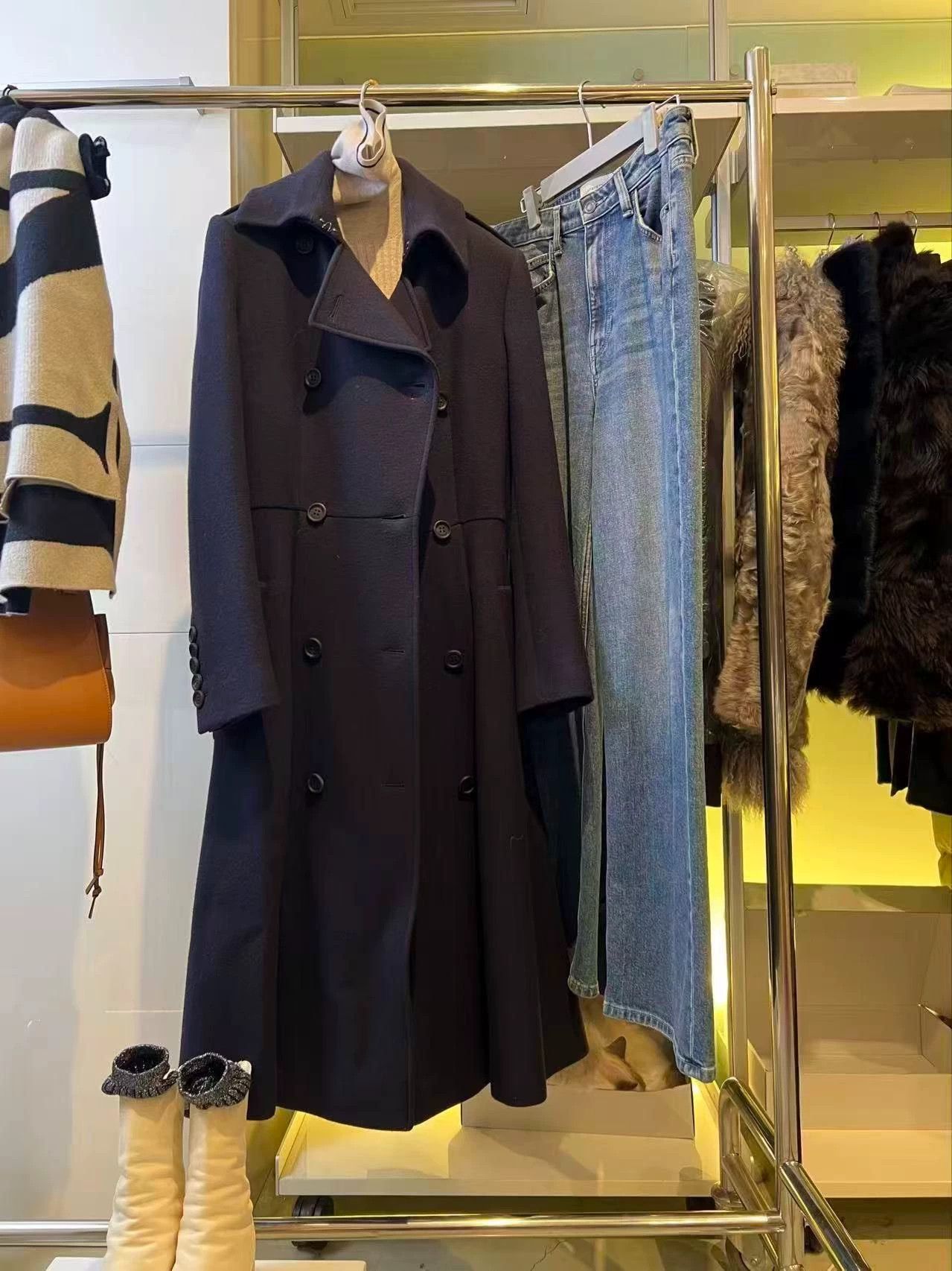 Burberry BURBERRY PRORSUM Wool Coat Navy 40 New Milan Size S / US 4 / IT 40 - 3 Thumbnail