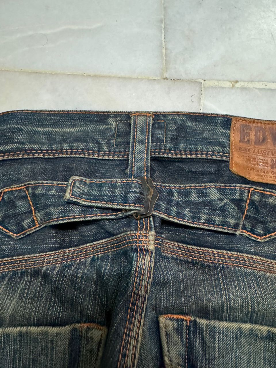 Edwin 💥Flare💥Vintage Edwin Buckle Back Sick Rusty Mudwash Distress Size US 31 - 21 Thumbnail