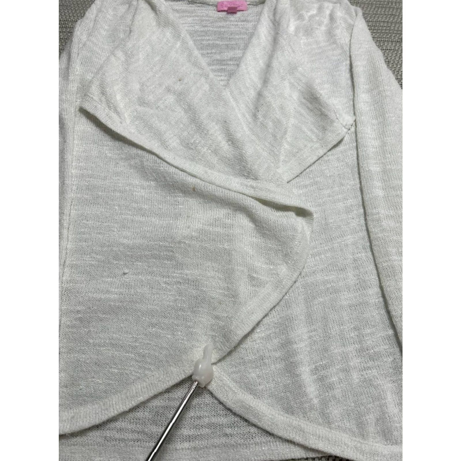 Lilly Pulitzer Lilly Pulitzer Cardigan Sweater Womens Small Open Front Knit Classic White Size S / US 4 / IT 40 - 7 Thumbnail
