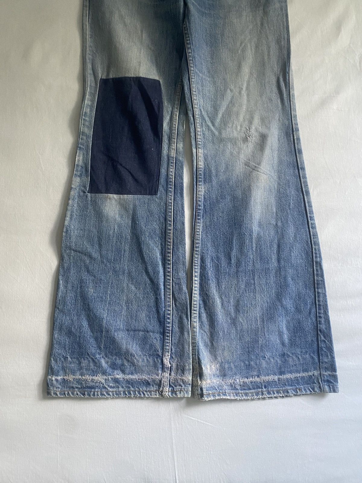 Japanese Brand × Levi's × Vintage 70's Vintage Levi's Orange Tab Repaired Flared Denim Size US 30 / EU 46 - 5 Thumbnail