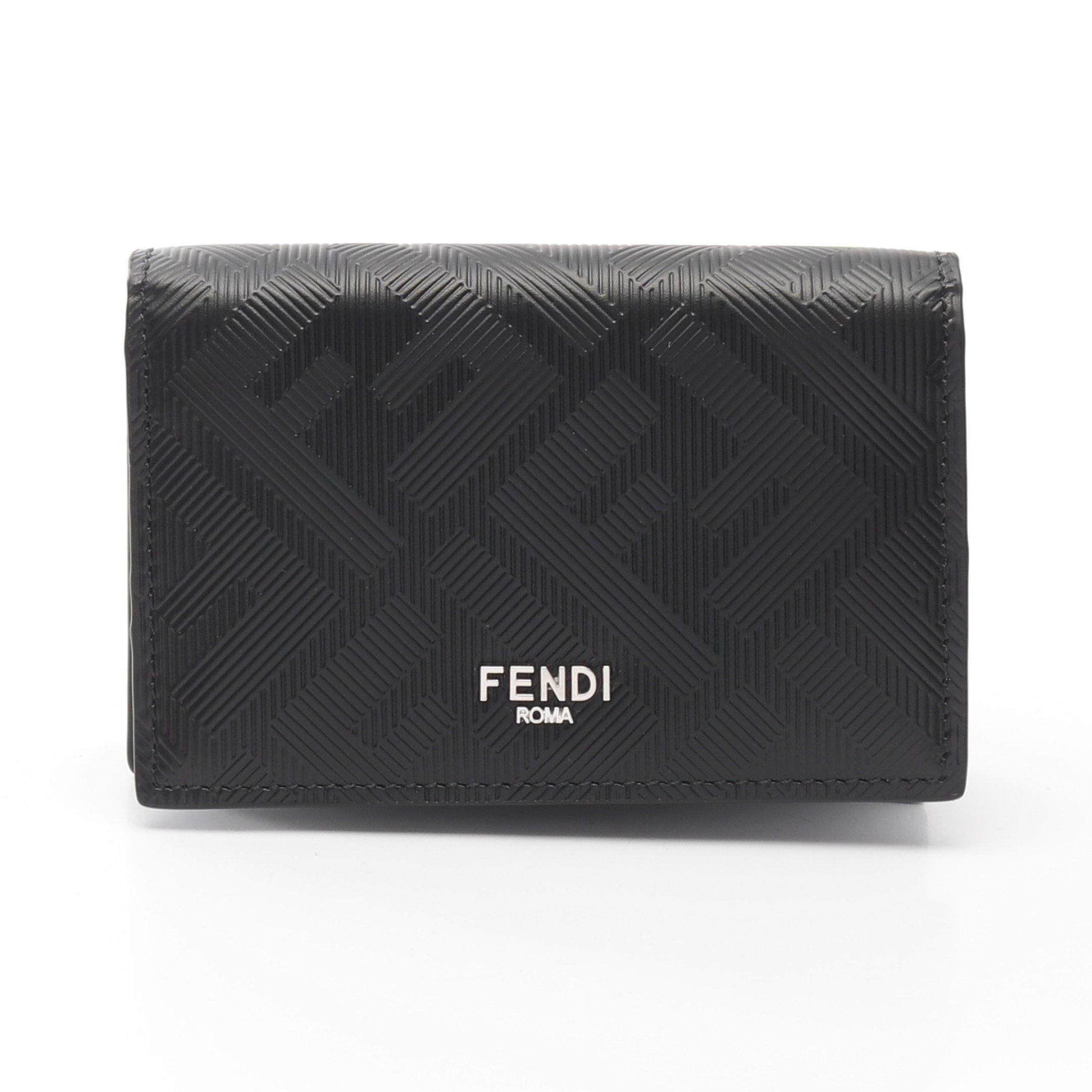 Fendi Fendi Shadow Zucca Card Case Leather Black Size ONE SIZE - 1 Thumbnail