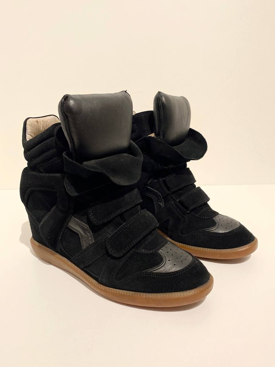 Isabel Marant Beckett Black Suede High Sneakers Basket Shoes, Women's (Size 10)