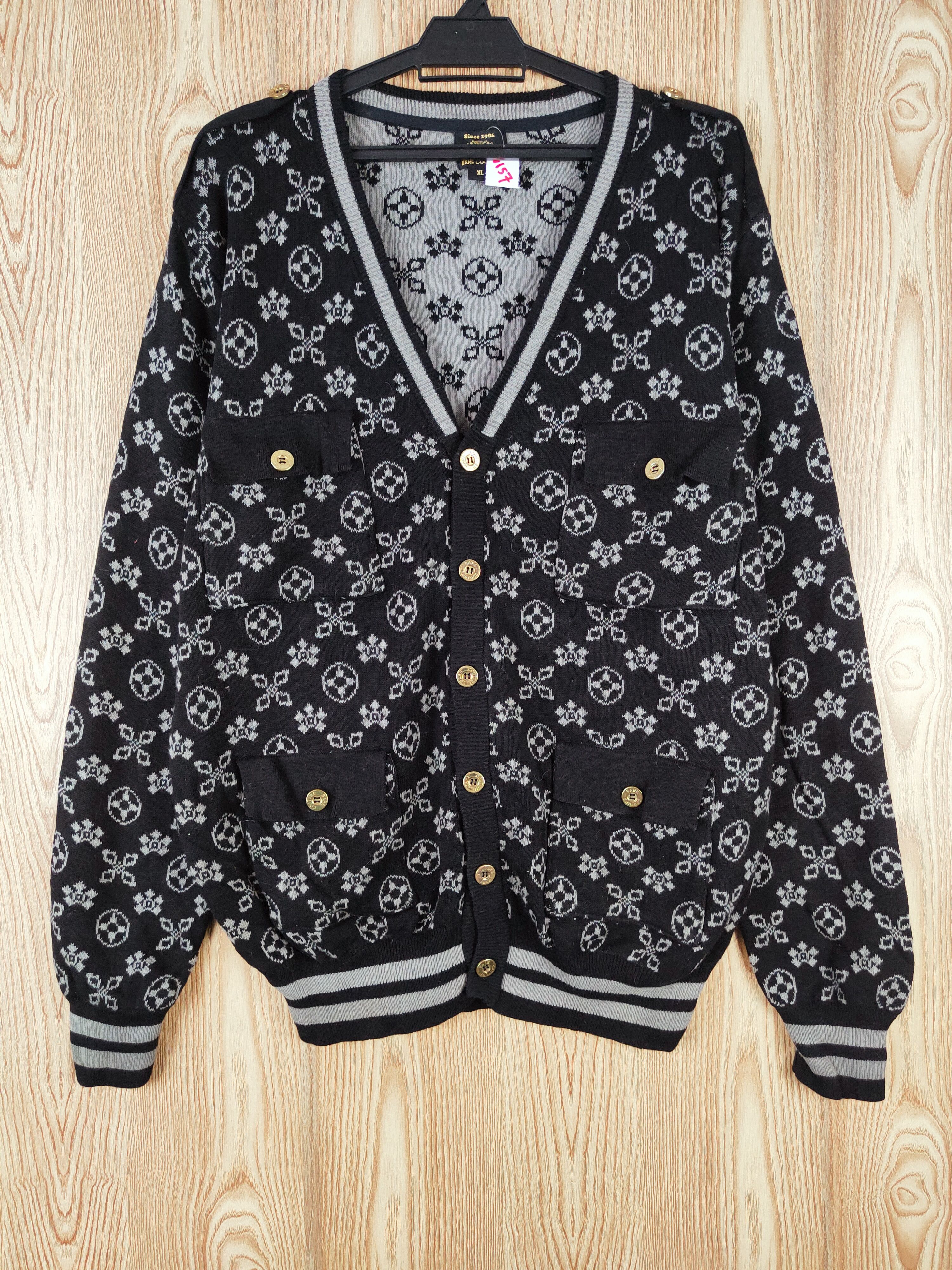 Japanese Brand Bare Couture Black Knitwear Cardigan #W157 Size US XL / EU 56 / 4 - 1 Thumbnail