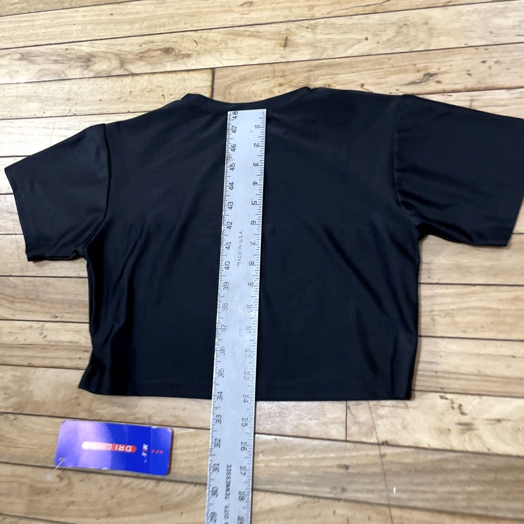 Vintage T3K Crop Active Shirt Womens Small Black Performance Y2k Deadstock New (L fit S) Size S / US 4 / IT 40 - 7 Thumbnail