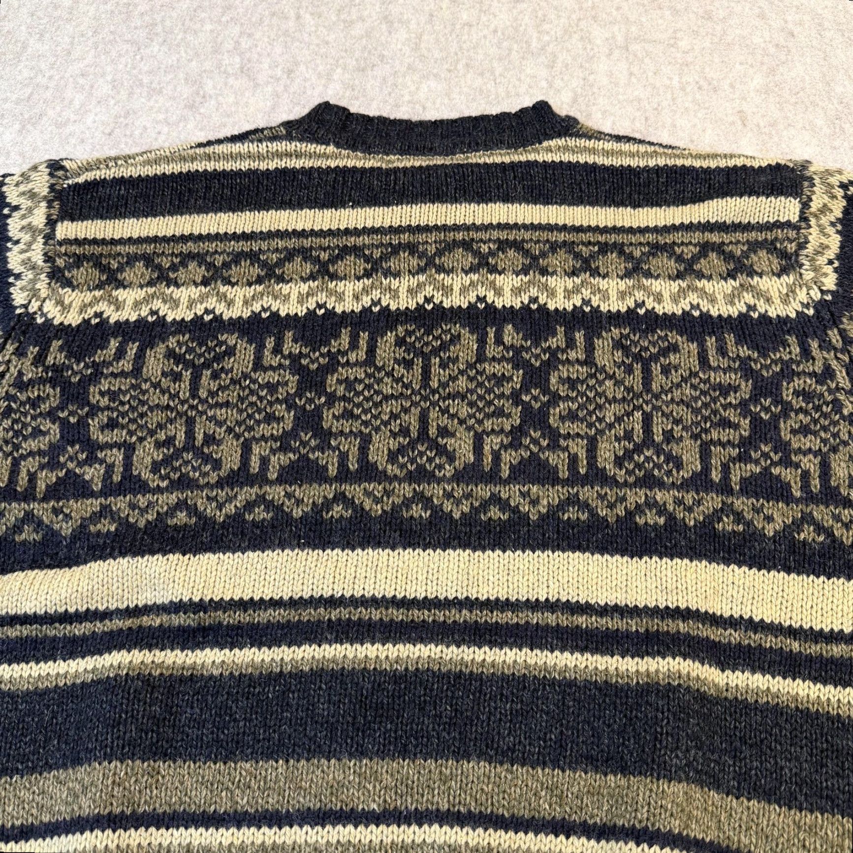 Vintage Hill & Archer Sweater Mens Large Navy Tan Fair Isle Nordic Wool Blend Crewneck Size US L / EU 52-54 / 3 - 6 Thumbnail