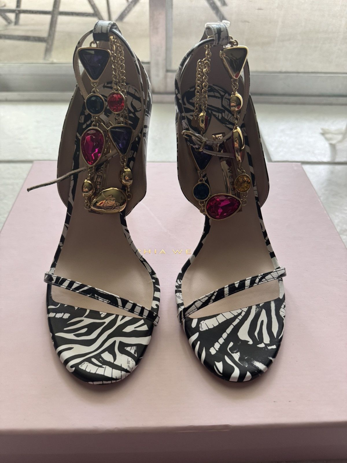 Sophia Webster Zebra Print Jewel Heels – Size 36 Size US 6.5 / IT 36.5 - 3 Thumbnail