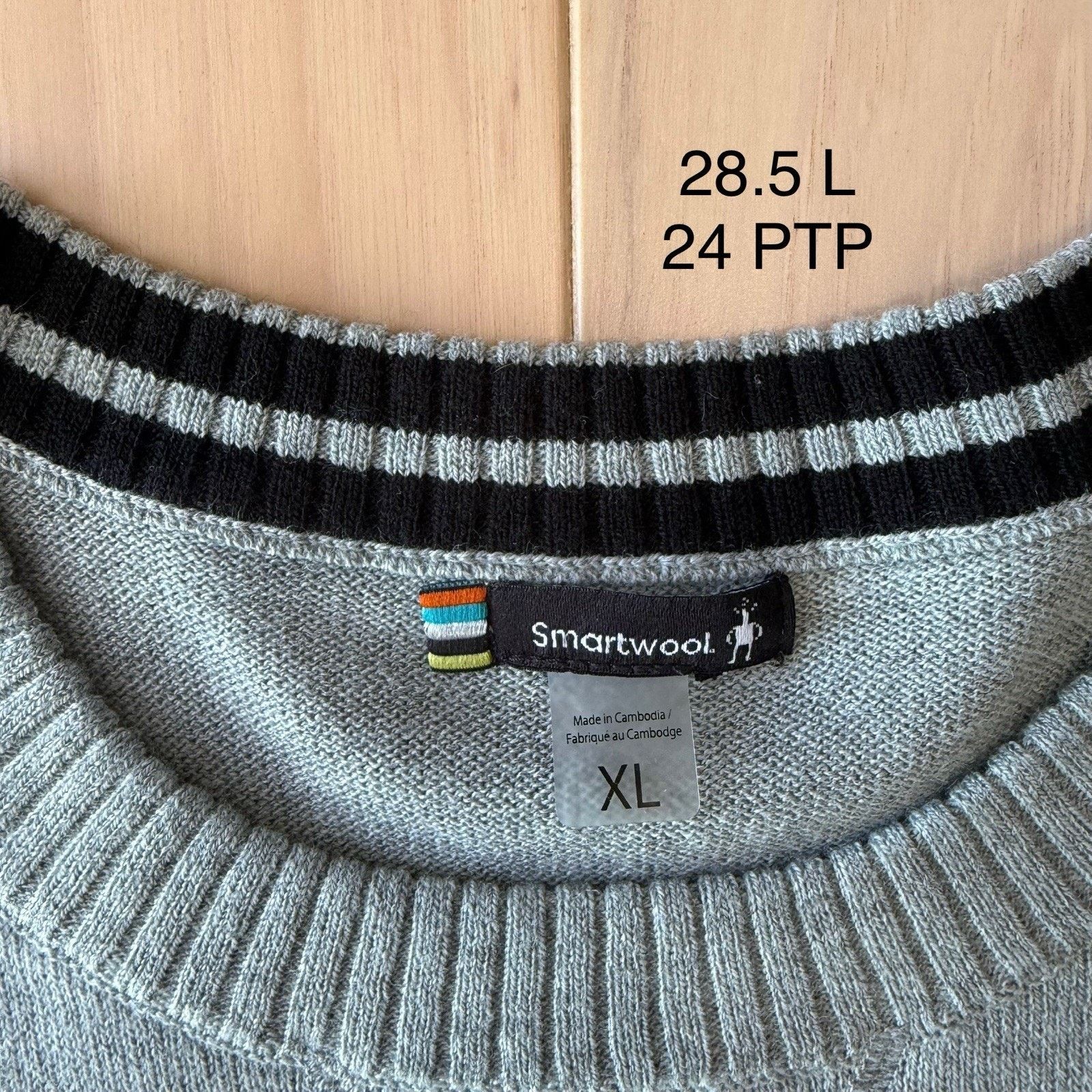 Smartwool Smartwool Sweater XL Gray Knit Polyester Wool Blend Size US XL / EU 56 / 4 - 7 Thumbnail