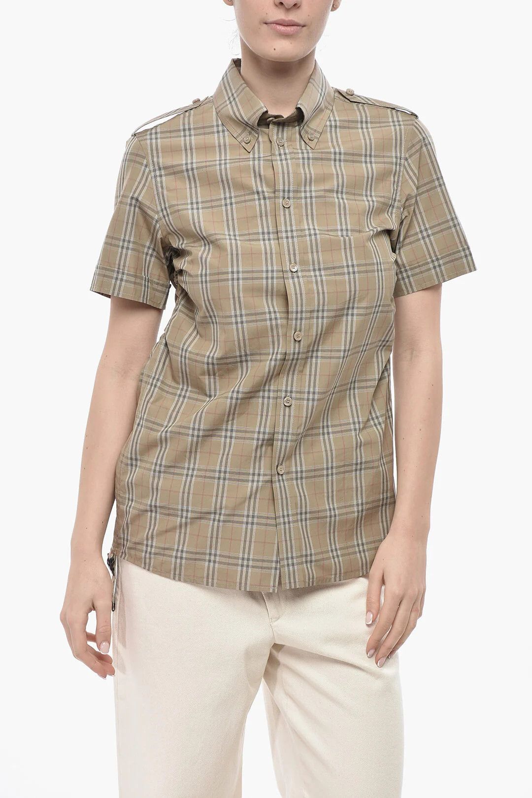 Burberry og1mm0426 Tartan Cotton Shirt in Beige Size S / US 4 / IT 40 - 1 Thumbnail