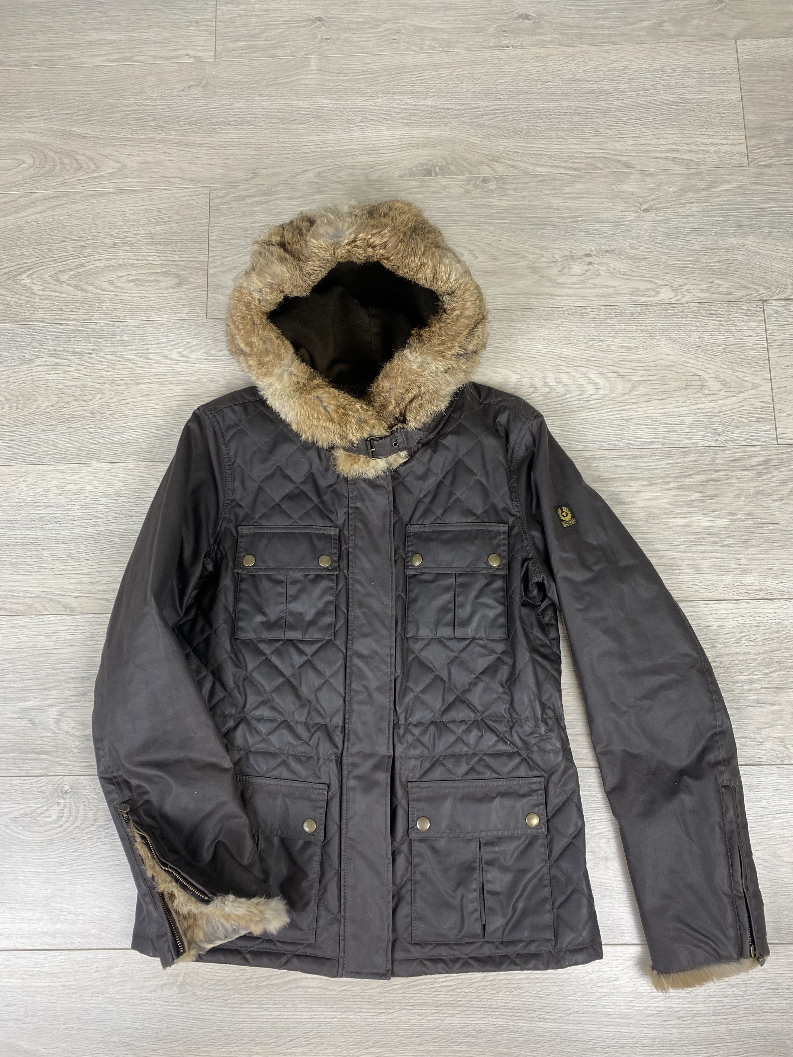 Belstaff Belstaff Gold Ladies Waxed Cotton Fur Collar Jacket Size L / US 10 / IT 46 - 2 Thumbnail