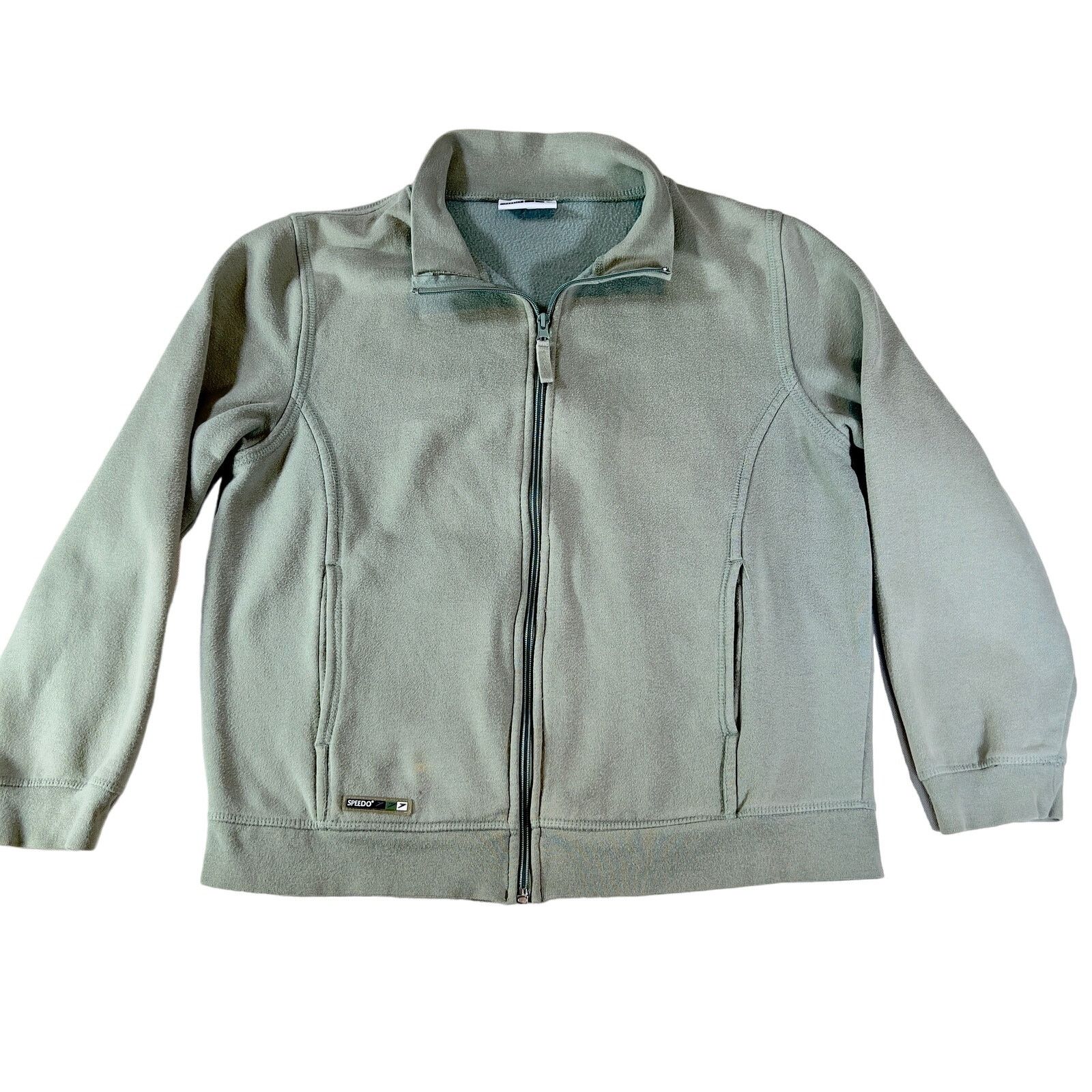 Speedo Speedo Full Zip Sweatshirt Unisex Green w/ 2 Pockets Size L / US 10 / IT 46 - 1 Thumbnail