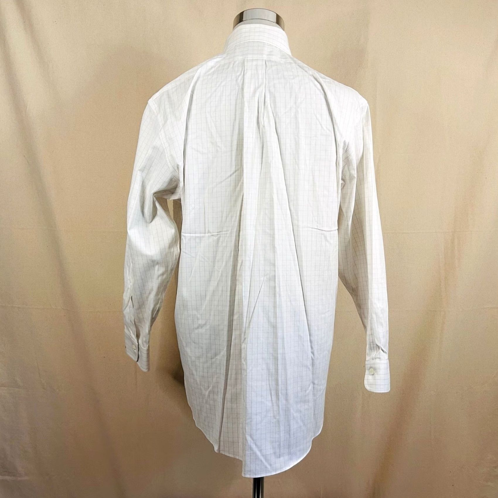 Brooks Brothers Brooks Brothers Madison Button Down Shirt White Windowpane Cotton Blend Mens 16.5 33 Size US XL / EU 56 / 4 - 6 Thumbnail
