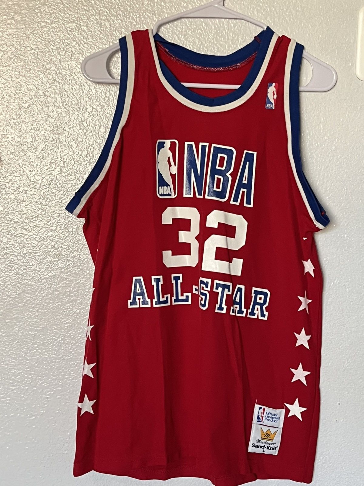 Vintage VTG 1987 NBA ALL STAR MAGIC JOHNSON SAND-KNIT RED BASKETBALL Size US L / EU 52-54 / 3 - 1 Thumbnail