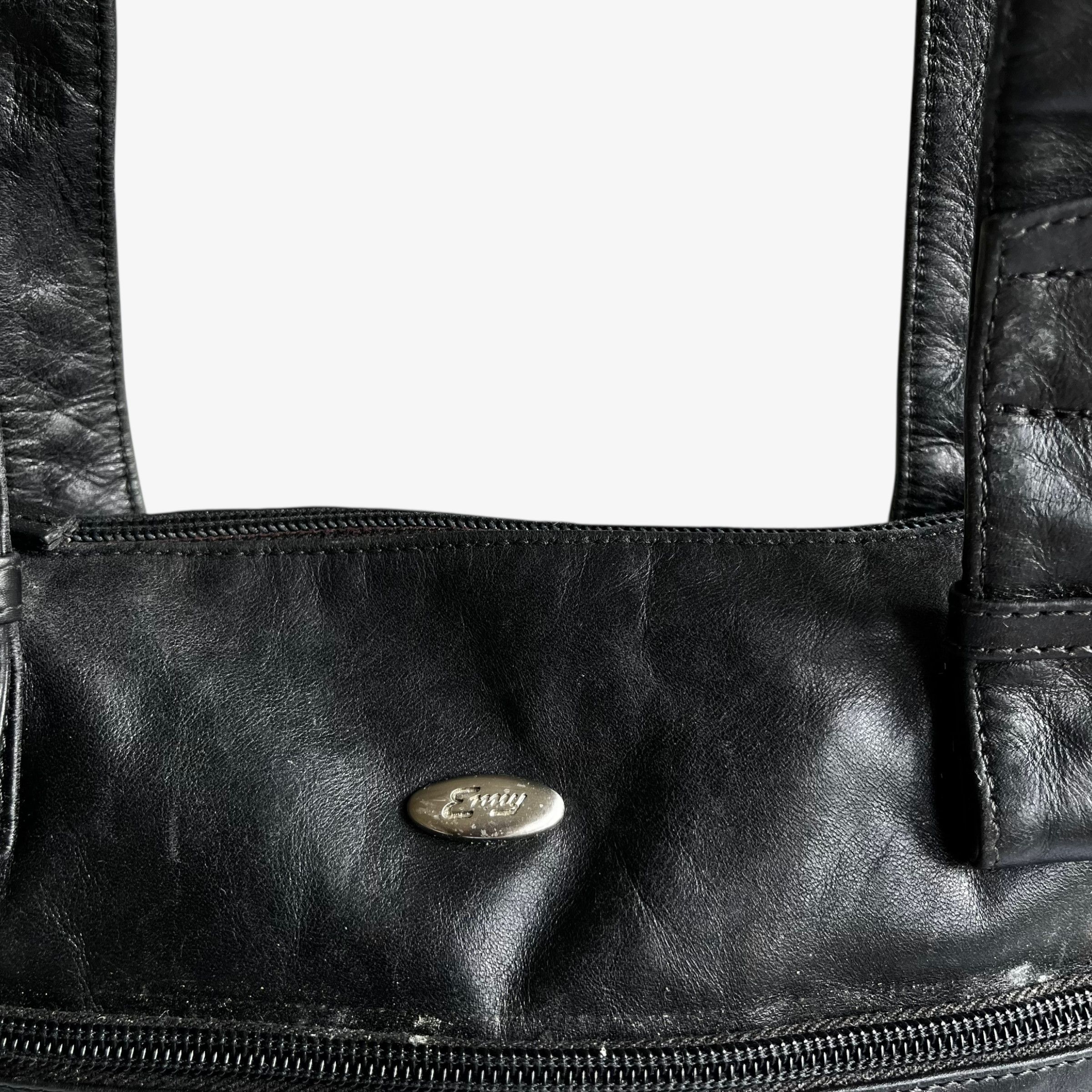 Other Vintage 80s Enny Black Leather Shoulder Bag Size ONE SIZE - 2 Thumbnail