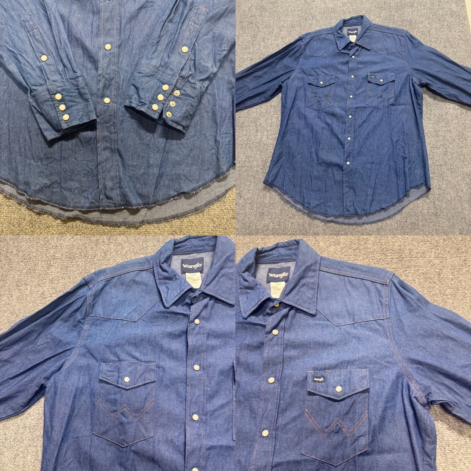 Wrangler VINTAGE Wrangler Dress Shirt Men's XL Western Cotton Pearl Snap Cowboy Blue Mens XL Blue Wrangler Dress Shirt Size 46R - 8 Thumbnail
