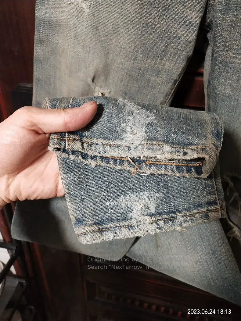 Saint Laurent Paris Saint Laurent Paris Blue three-hole heavy destruction on l Size US 28 / EU 44 - 6 Thumbnail
