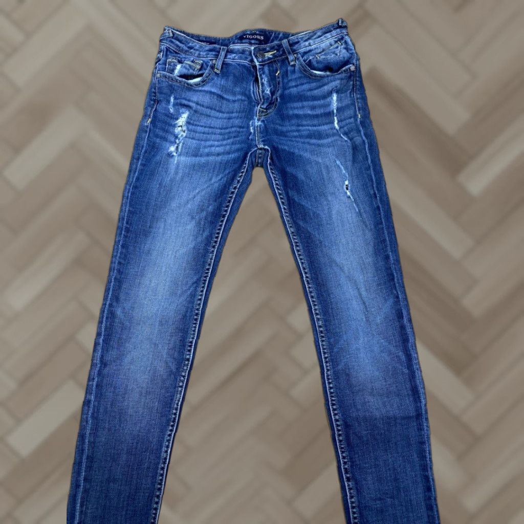 Vintage Womens Vigoss Dublin Denim Skinny Jeans 25x31 Blue Jeans Slim Skinny Denim 25 Womens Size 42" / US 20 - 1 Thumbnail
