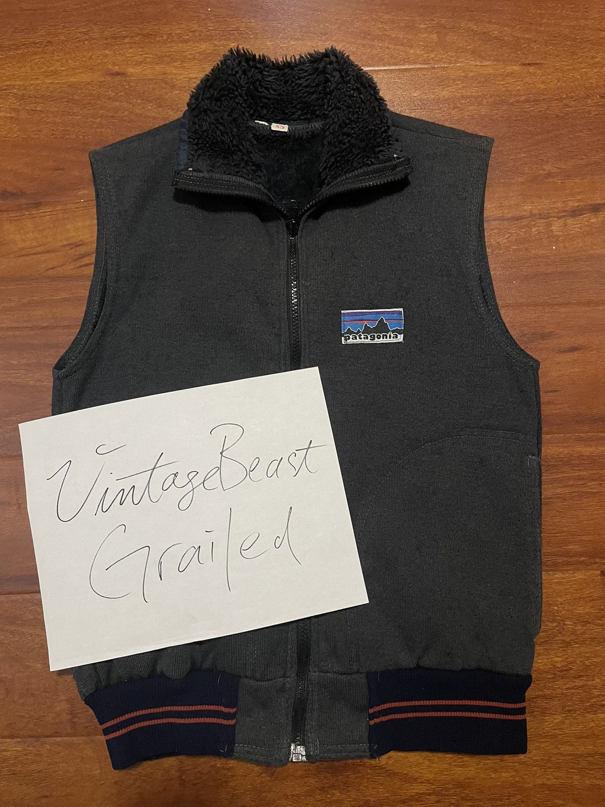 Patagonia Vintage 1970s Patagonia Navy Pile Vest XS Size US XS / EU 42 / 0 - 4 Thumbnail
