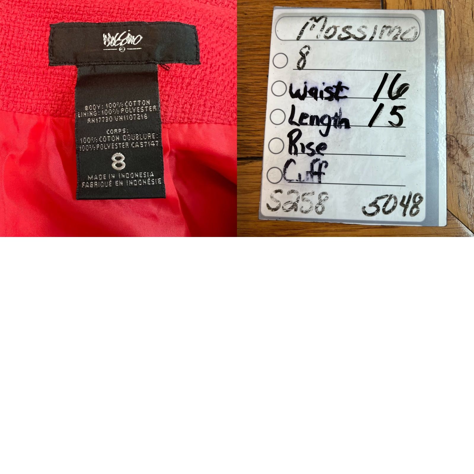 Mossimo Mossimo Skirt Adult Size 8 Red Tweed Pleated Back Zipper 100% Cotton Straight & Pencil Womens Size 30" / US 8 / IT 44 - 8 Thumbnail