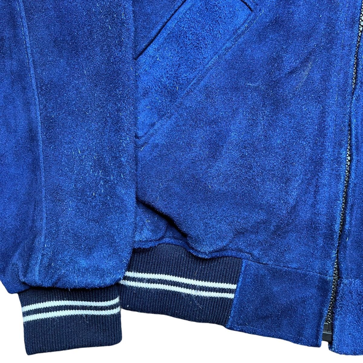 NFL × Vintage Vintage 1990s NFL Denver Broncos Blue Suede Zip Up Jacket Size US XL / EU 56 / 4 - 17 Thumbnail