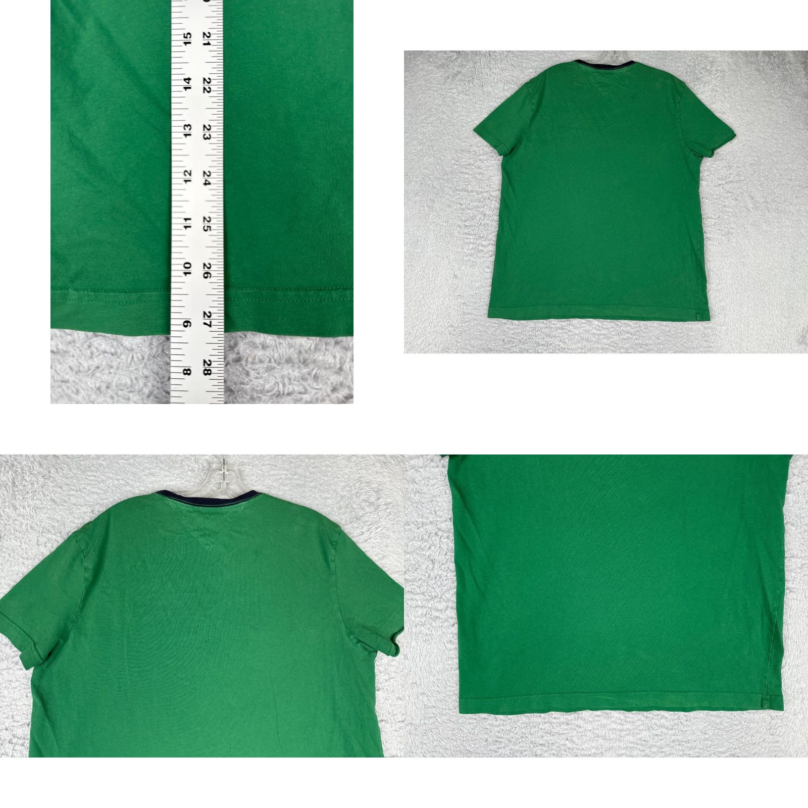 Tommy Hilfiger Tommy Hilfiger Shirt Adult Large Green 100% Cotton Crew Neck Short Sleeve READ Size US L / EU 52-54 / 3 - 9 Thumbnail