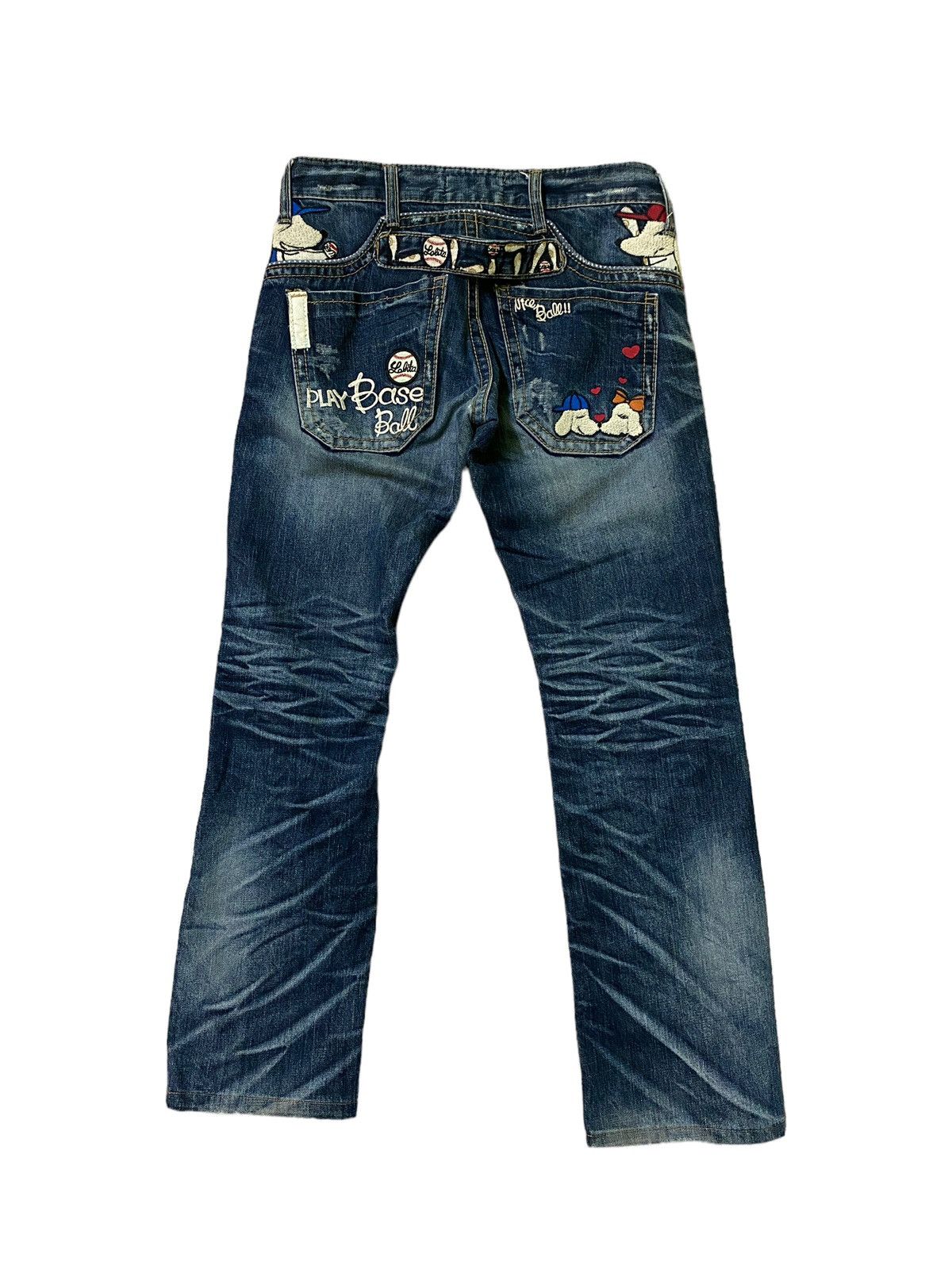 Japanese Brand × Vintage Rare Yoshitomo Nara Lolita Embroidered Jeans Size US 28 / EU 44 - 1 Thumbnail