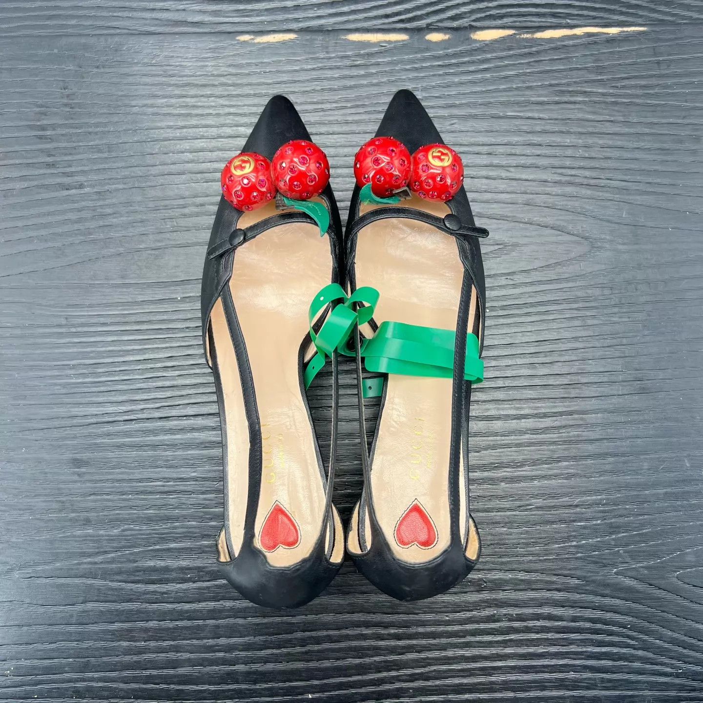 Gucci Gucci Cherry Heels Women's 37.5 With Box Size US 7 / IT 37 - 3 Thumbnail