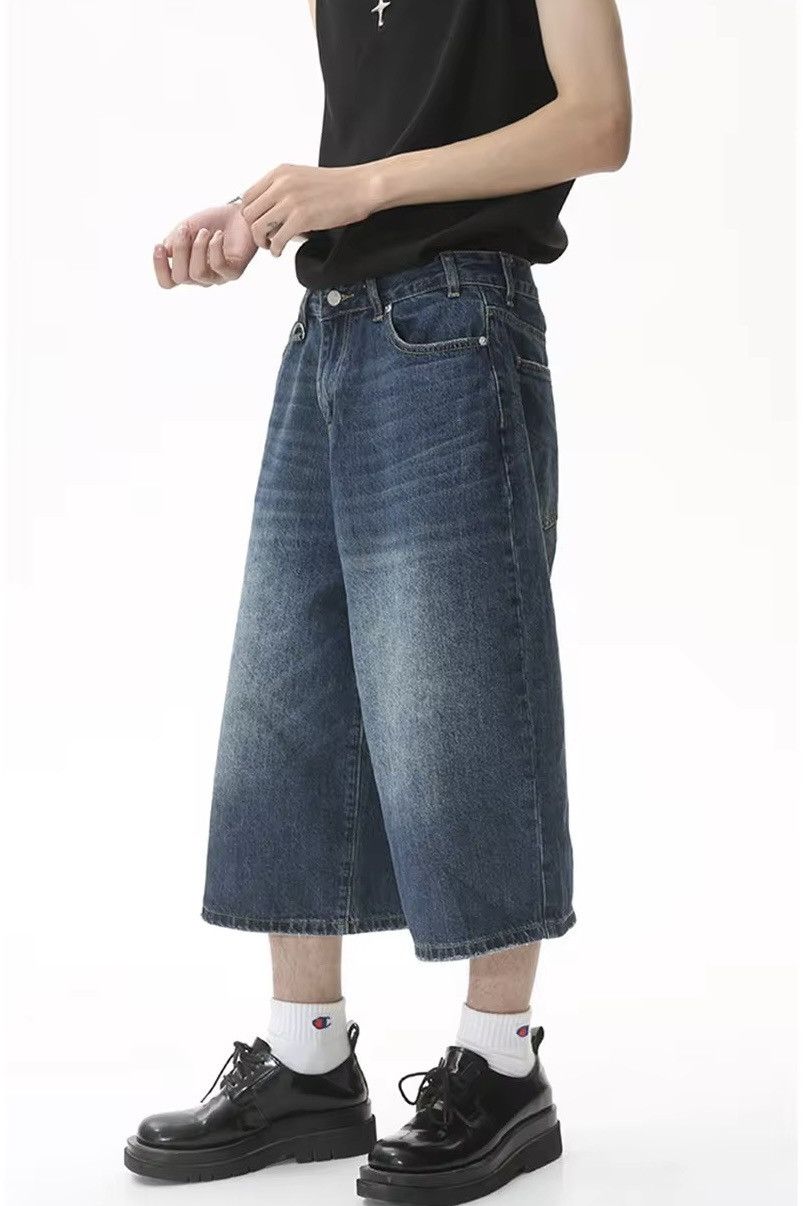 Jean × Vintage Vintage Fade Wide Leg Short Denim Jorts Size US 30 / EU 46 - 3 Thumbnail