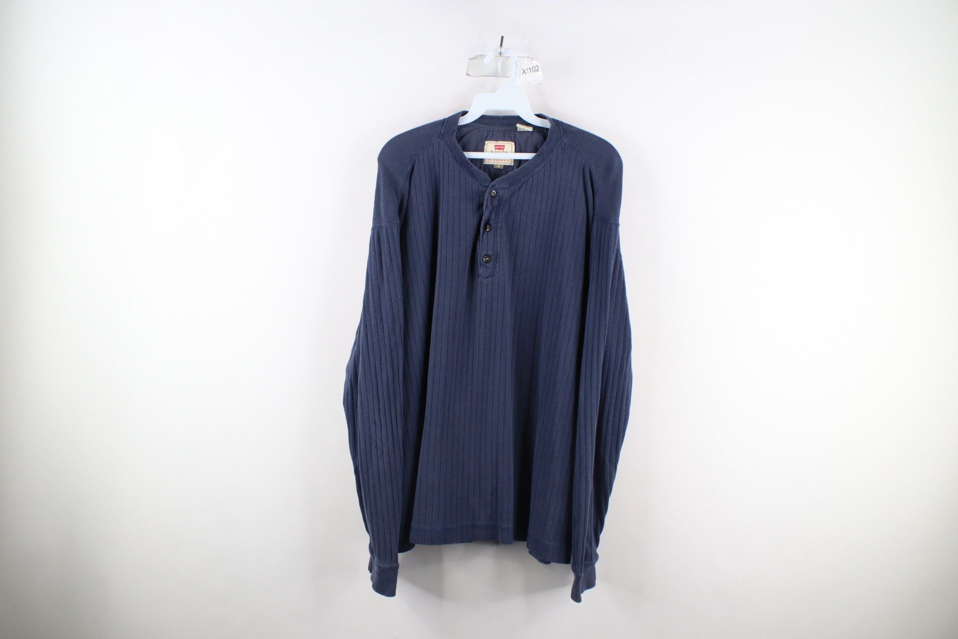Levi's Vintage 90s Levis Ribbed Knit Long Sleeve Henley T-Shirt Size US S / EU 44-46 / 1 - 1 Thumbnail