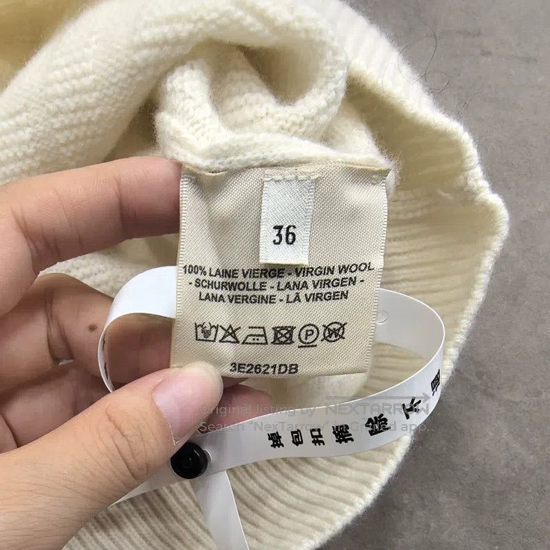 Hermes Hermes White Printed Logo Knit Sweater Size XS / US 0-2 / IT 36-38 - 9 Thumbnail