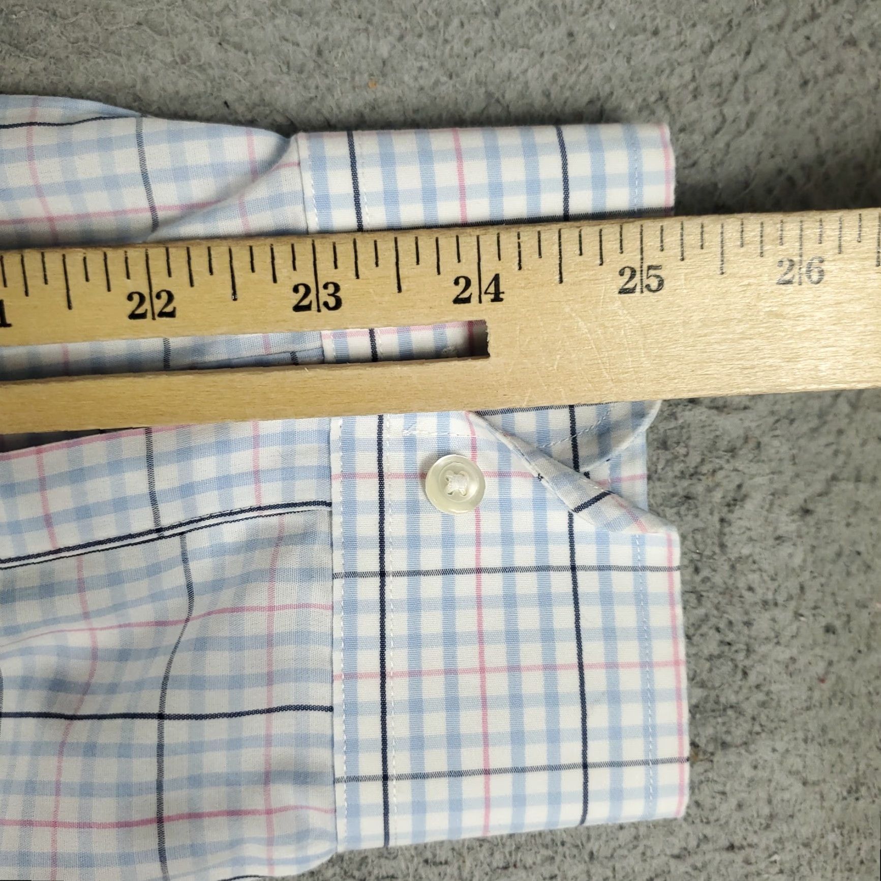 Brooks Brothers Brooks Brothers Shirt Mens 17 Blue White Check Dress Button Up Long Sleeve Size 46R - 6 Thumbnail
